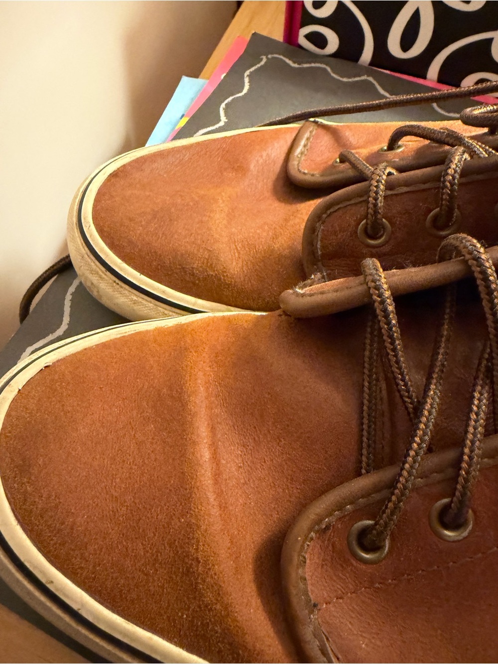 Vans Men's Brown Leather High-Top Sneakers - Picture 5 of 7
